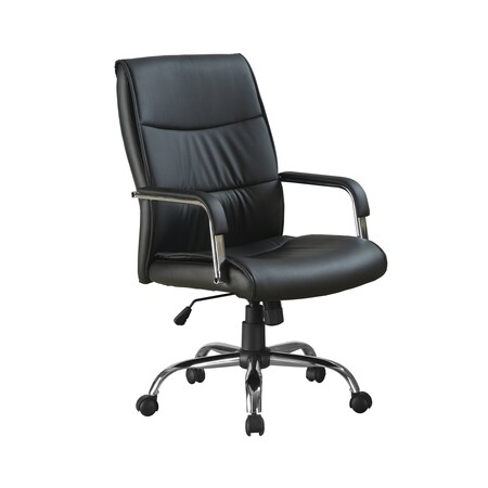 Monarch Specialties BLACK LEATHER-LOOK FABRIC Office Chair